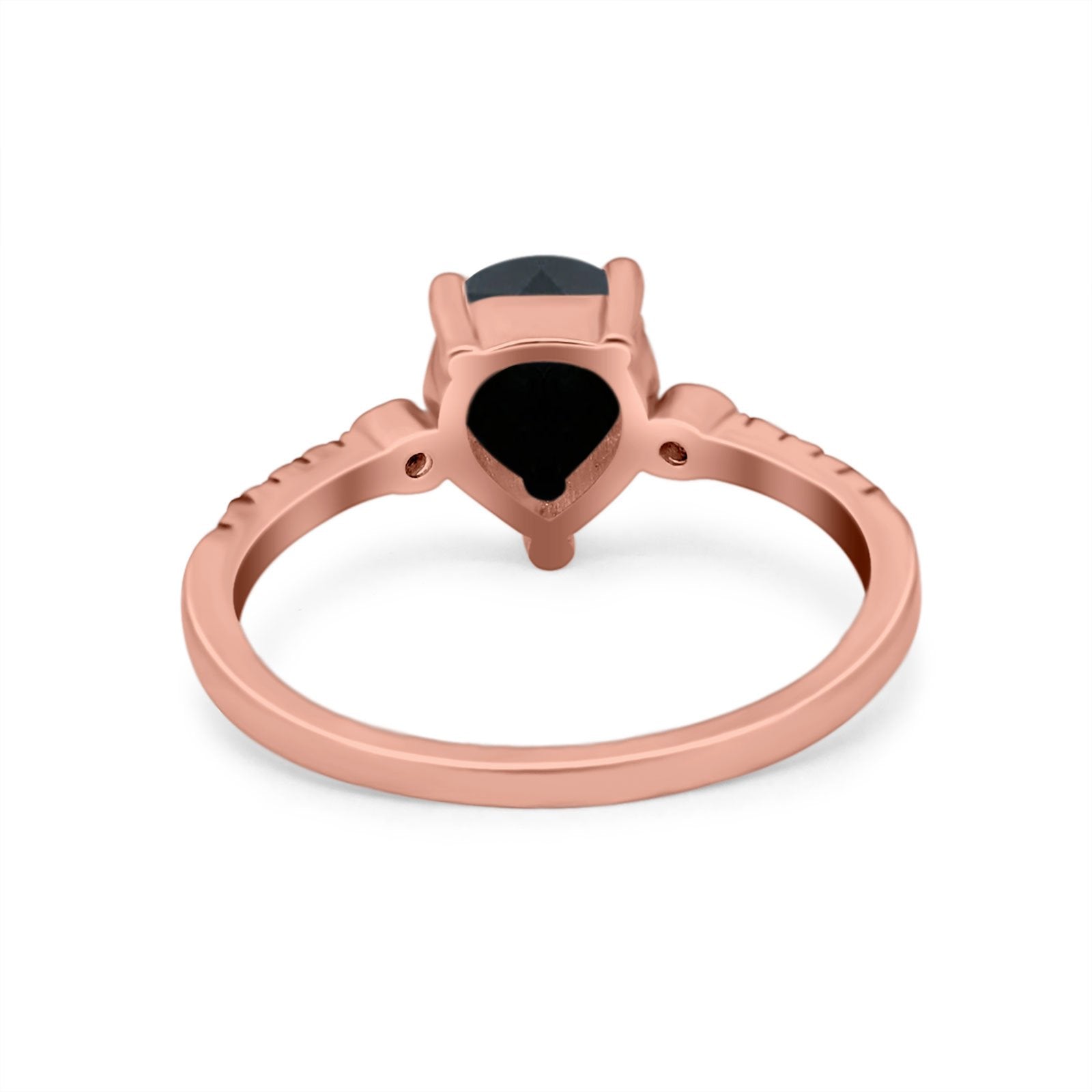 Vintage Style Teardrop Wedding Ring Simulated Cubic Zirconia 925 Sterling Silver