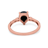 Vintage Style Teardrop Wedding Ring Simulated Cubic Zirconia 925 Sterling Silver