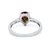 Vintage Style Teardrop Wedding Ring Simulated Cubic Zirconia 925 Sterling Silver