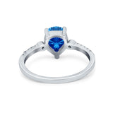 Vintage Style Teardrop Wedding Ring Simulated Cubic Zirconia 925 Sterling Silver