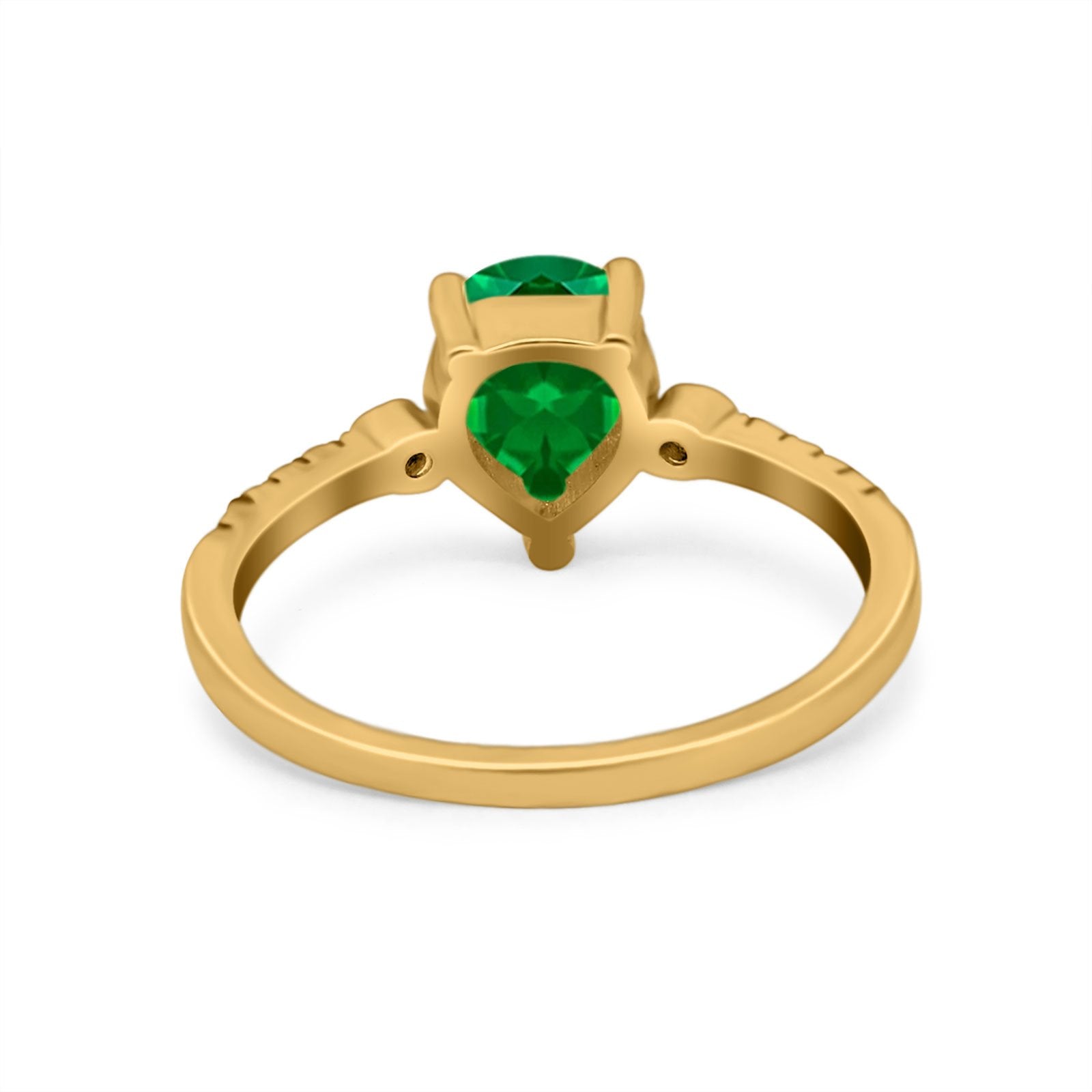 Vintage Style Teardrop Wedding Ring Simulated Cubic Zirconia 925 Sterling Silver