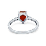 Vintage Style Teardrop Wedding Ring Simulated Cubic Zirconia 925 Sterling Silver