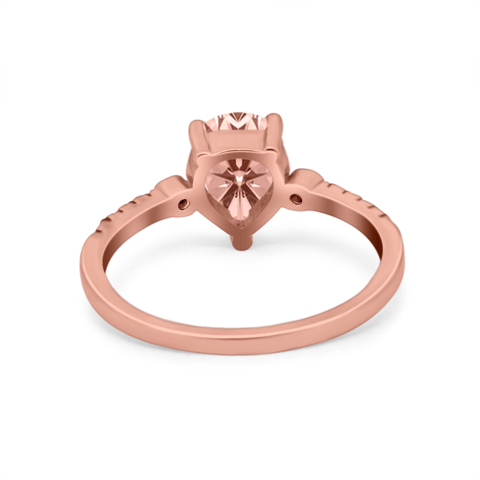 Vintage Style Teardrop Wedding Ring Simulated Cubic Zirconia 925 Sterling Silver