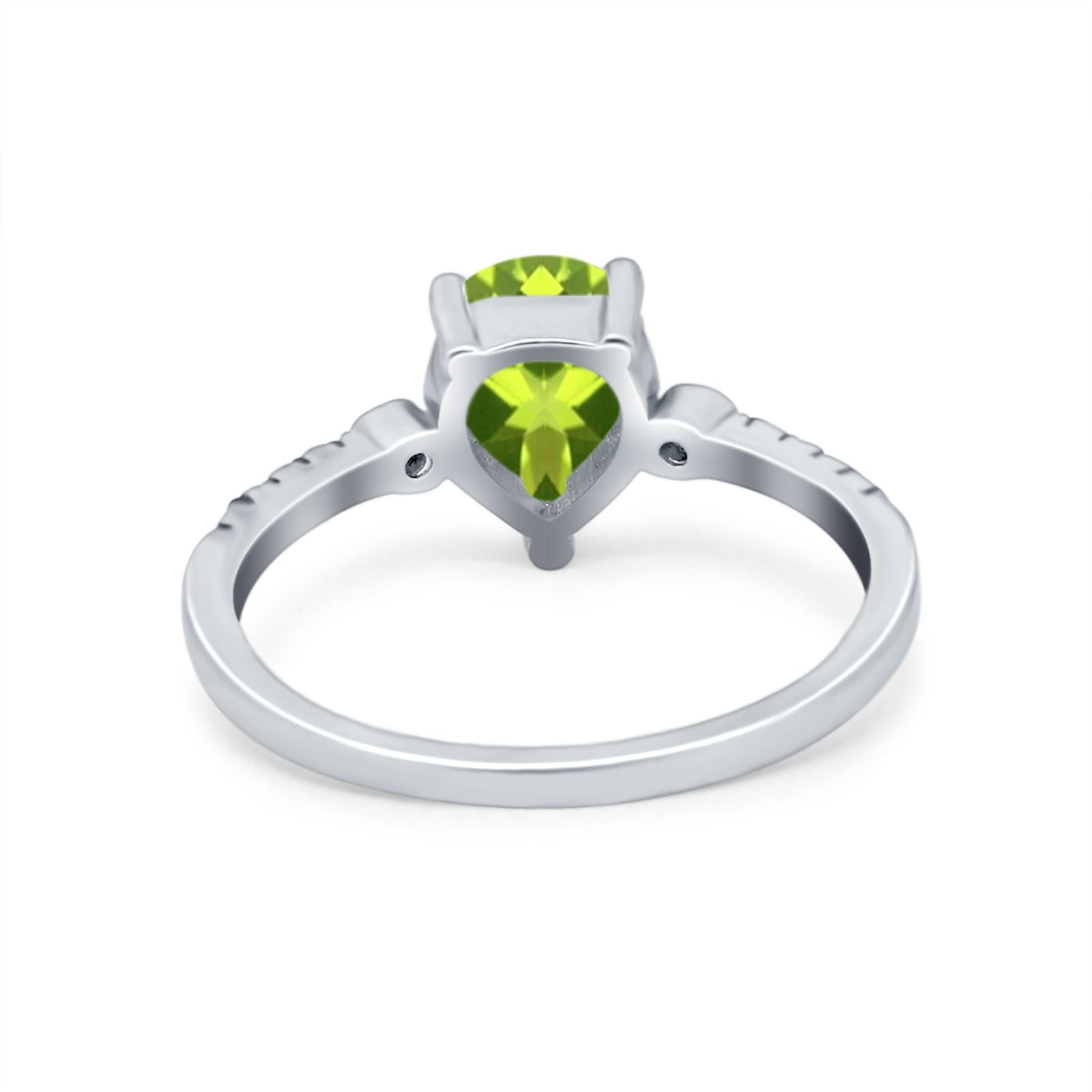 Vintage Style Teardrop Wedding Ring Simulated Cubic Zirconia 925 Sterling Silver