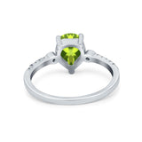 Vintage Style Teardrop Wedding Ring Simulated Cubic Zirconia 925 Sterling Silver