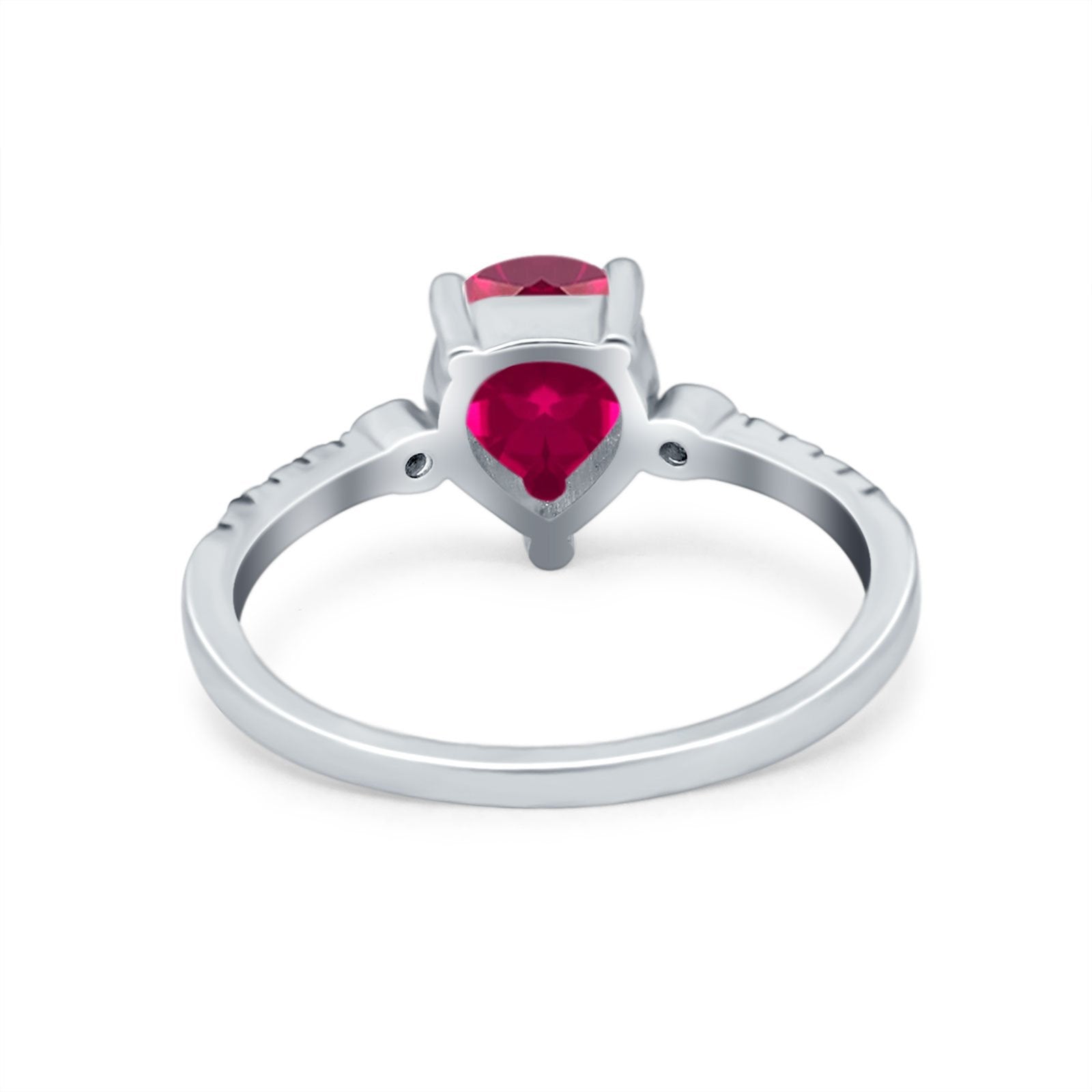 Vintage Style Teardrop Wedding Ring Simulated Cubic Zirconia 925 Sterling Silver