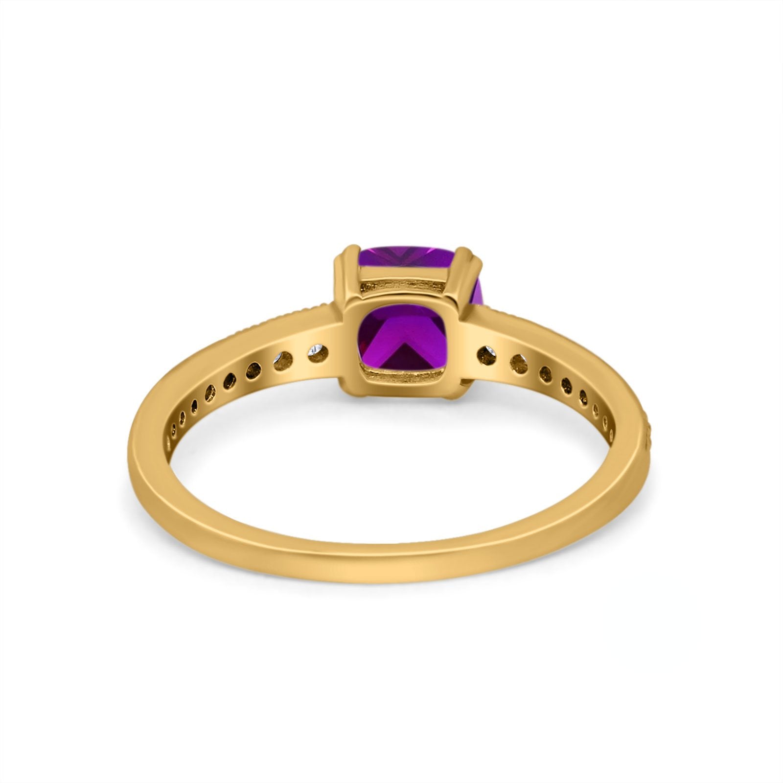 Cushion Cut Bridal Wedding Ring Simulated Cubic Zirconia 925 Sterling Silver