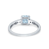 Cushion Cut Bridal Wedding Ring Simulated Cubic Zirconia 925 Sterling Silver