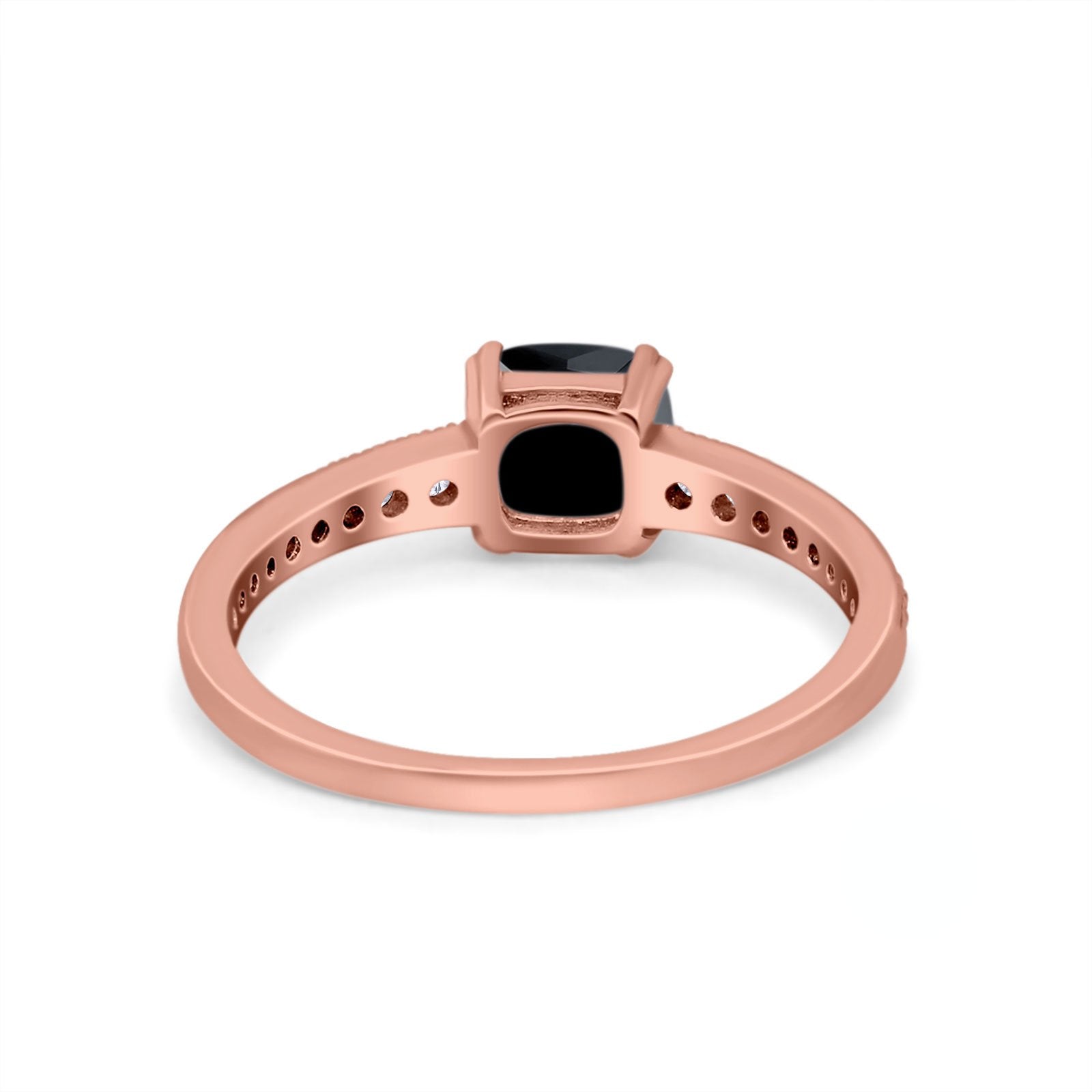 Cushion Cut Bridal Wedding Ring Simulated Cubic Zirconia 925 Sterling Silver