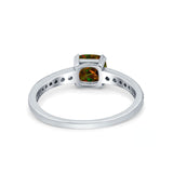 Cushion Cut Bridal Wedding Ring Simulated Cubic Zirconia 925 Sterling Silver