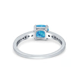 Cushion Cut Bridal Wedding Ring Simulated Cubic Zirconia 925 Sterling Silver