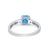 Cushion Cut Bridal Wedding Ring Simulated Cubic Zirconia 925 Sterling Silver