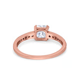 Cushion Cut Bridal Wedding Ring Simulated Cubic Zirconia 925 Sterling Silver