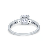Cushion Cut Bridal Wedding Ring Simulated Cubic Zirconia 925 Sterling Silver