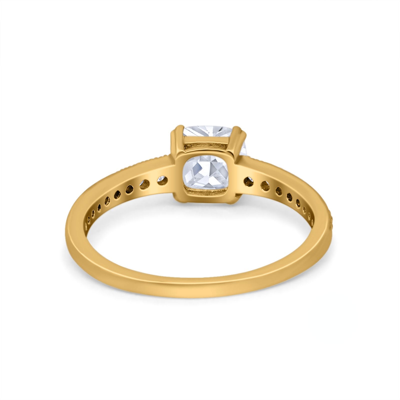 Cushion Cut Bridal Wedding Ring Simulated Cubic Zirconia 925 Sterling Silver