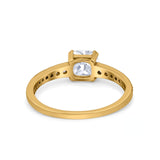 Cushion Cut Bridal Wedding Ring Simulated Cubic Zirconia 925 Sterling Silver