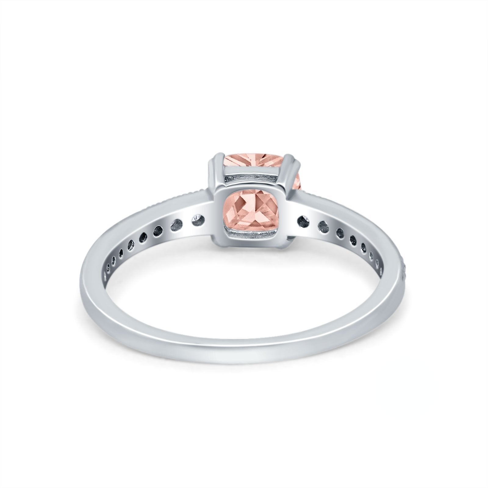 Cushion Cut Bridal Wedding Ring Simulated Cubic Zirconia 925 Sterling Silver