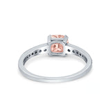 Cushion Cut Bridal Wedding Ring Simulated Cubic Zirconia 925 Sterling Silver