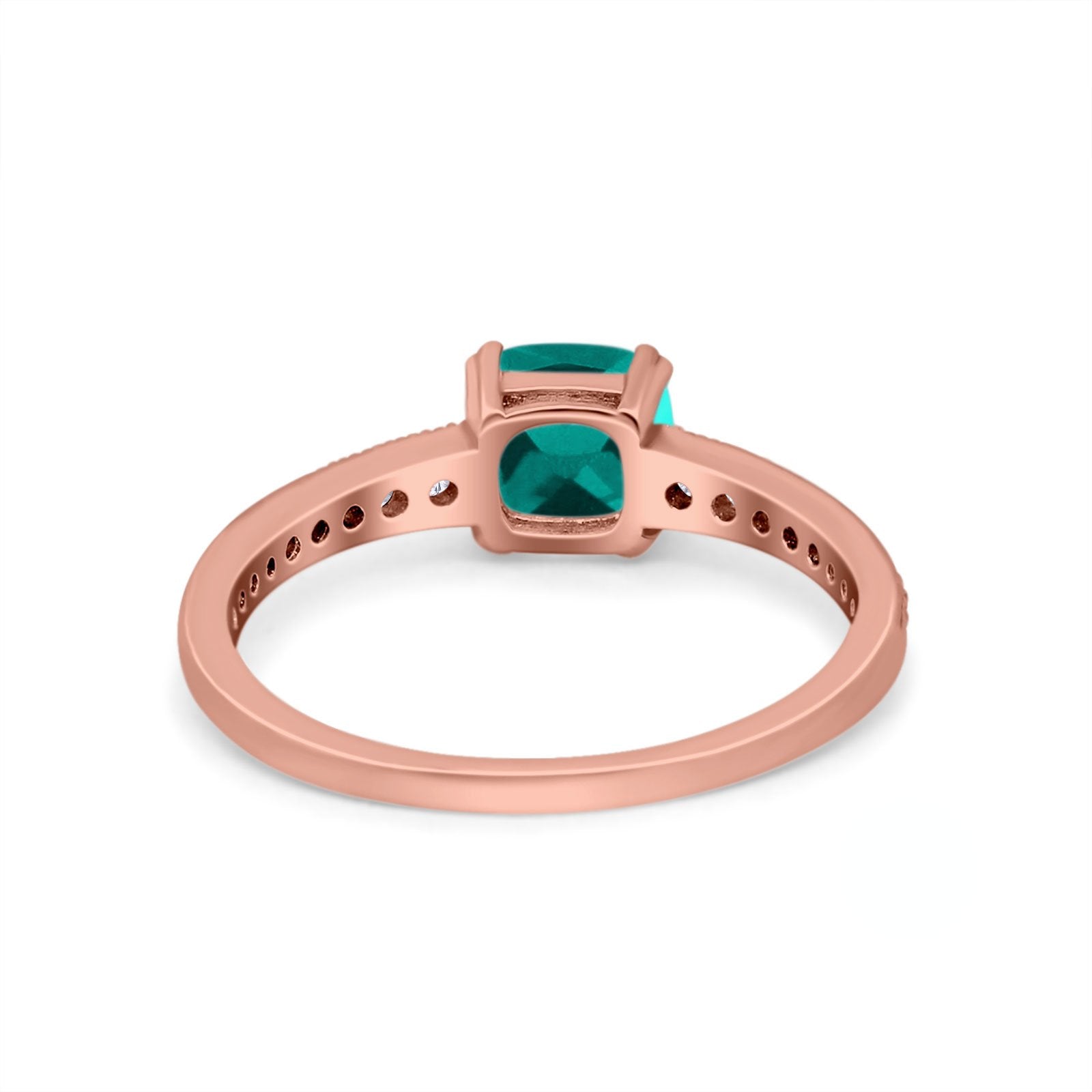 Cushion Cut Bridal Wedding Ring Simulated Cubic Zirconia 925 Sterling Silver