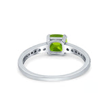Cushion Cut Bridal Wedding Ring Simulated Cubic Zirconia 925 Sterling Silver