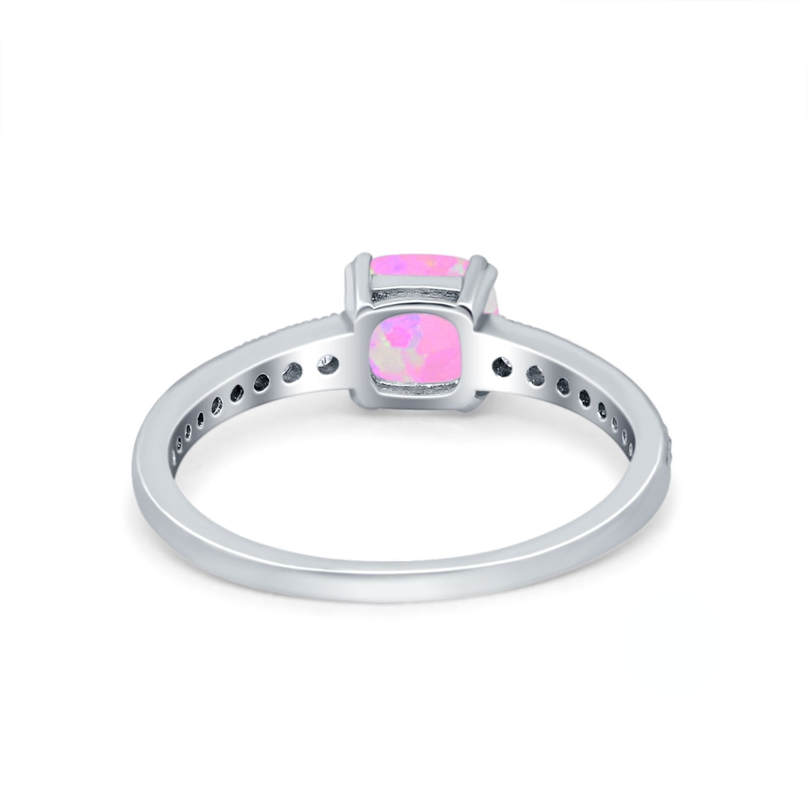 Cushion Cut Bridal Wedding Ring Simulated Cubic Zirconia 925 Sterling Silver