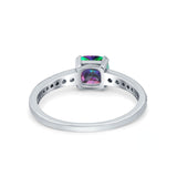 Cushion Cut Bridal Wedding Ring Simulated Cubic Zirconia 925 Sterling Silver