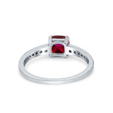 Cushion Cut Bridal Wedding Ring Simulated Cubic Zirconia 925 Sterling Silver