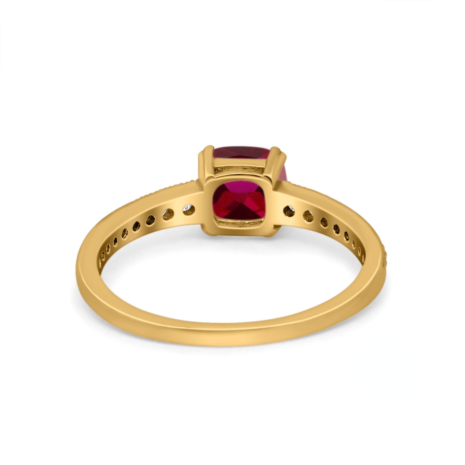 Cushion Cut Bridal Wedding Ring Simulated Cubic Zirconia 925 Sterling Silver