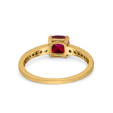 Cushion Cut Bridal Wedding Ring Simulated Cubic Zirconia 925 Sterling Silver