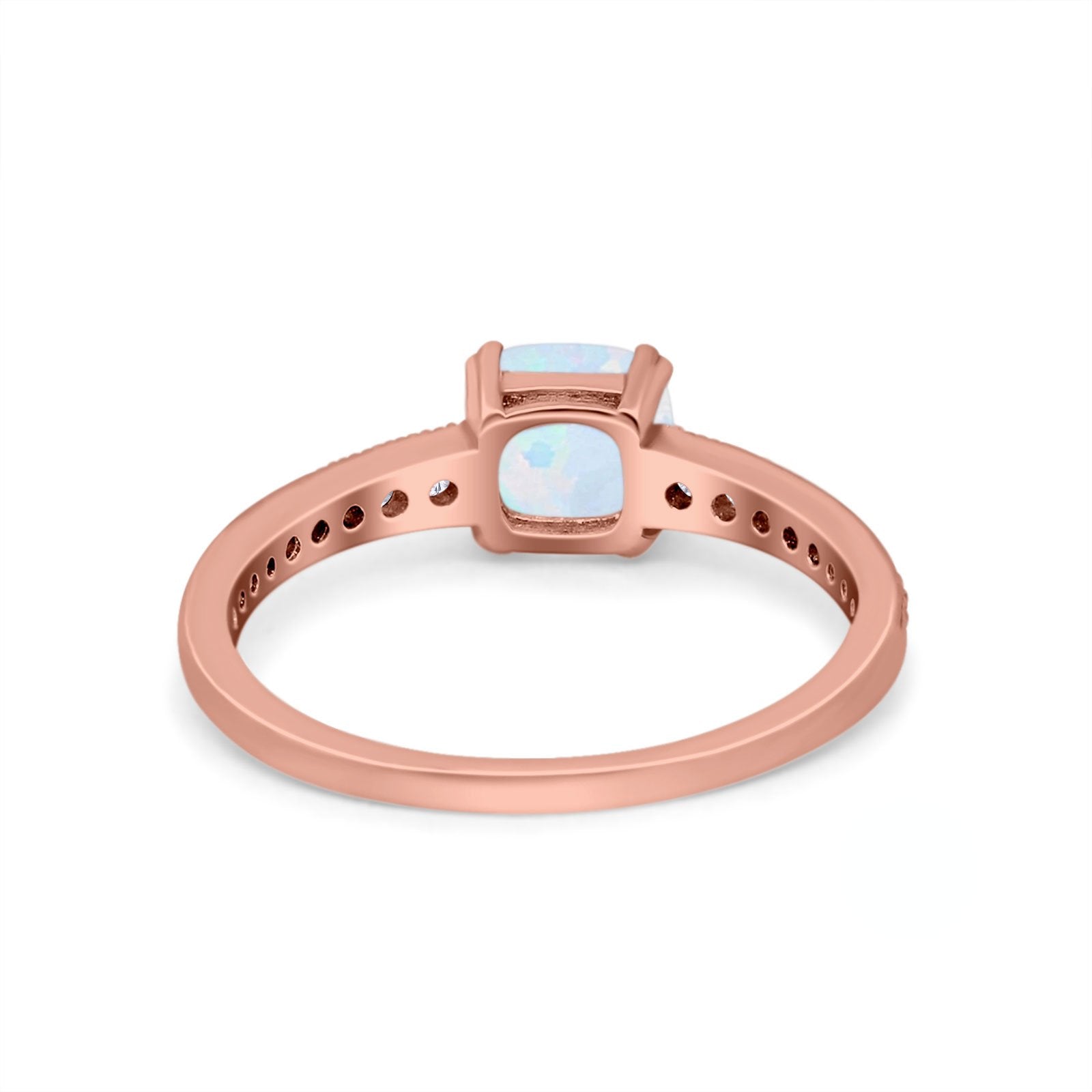 Cushion Cut Bridal Wedding Ring Simulated Cubic Zirconia 925 Sterling Silver