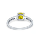 Cushion Cut Bridal Wedding Ring Simulated Cubic Zirconia 925 Sterling Silver