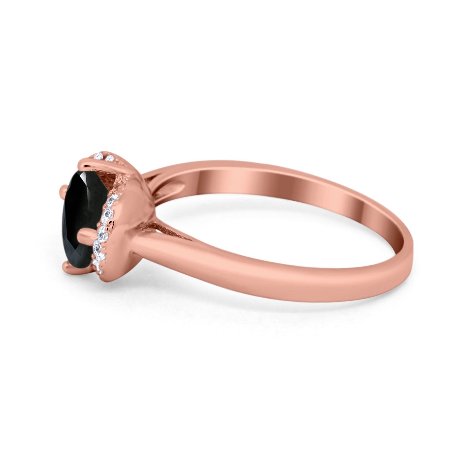 Art Deco Wedding Bridal Ring Round Simulated Cubic Zirconia 925 Sterling Silver