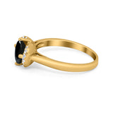 Art Deco Wedding Bridal Ring Round Simulated Cubic Zirconia 925 Sterling Silver