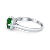 Art Deco Wedding Bridal Ring Round Simulated Cubic Zirconia 925 Sterling Silver