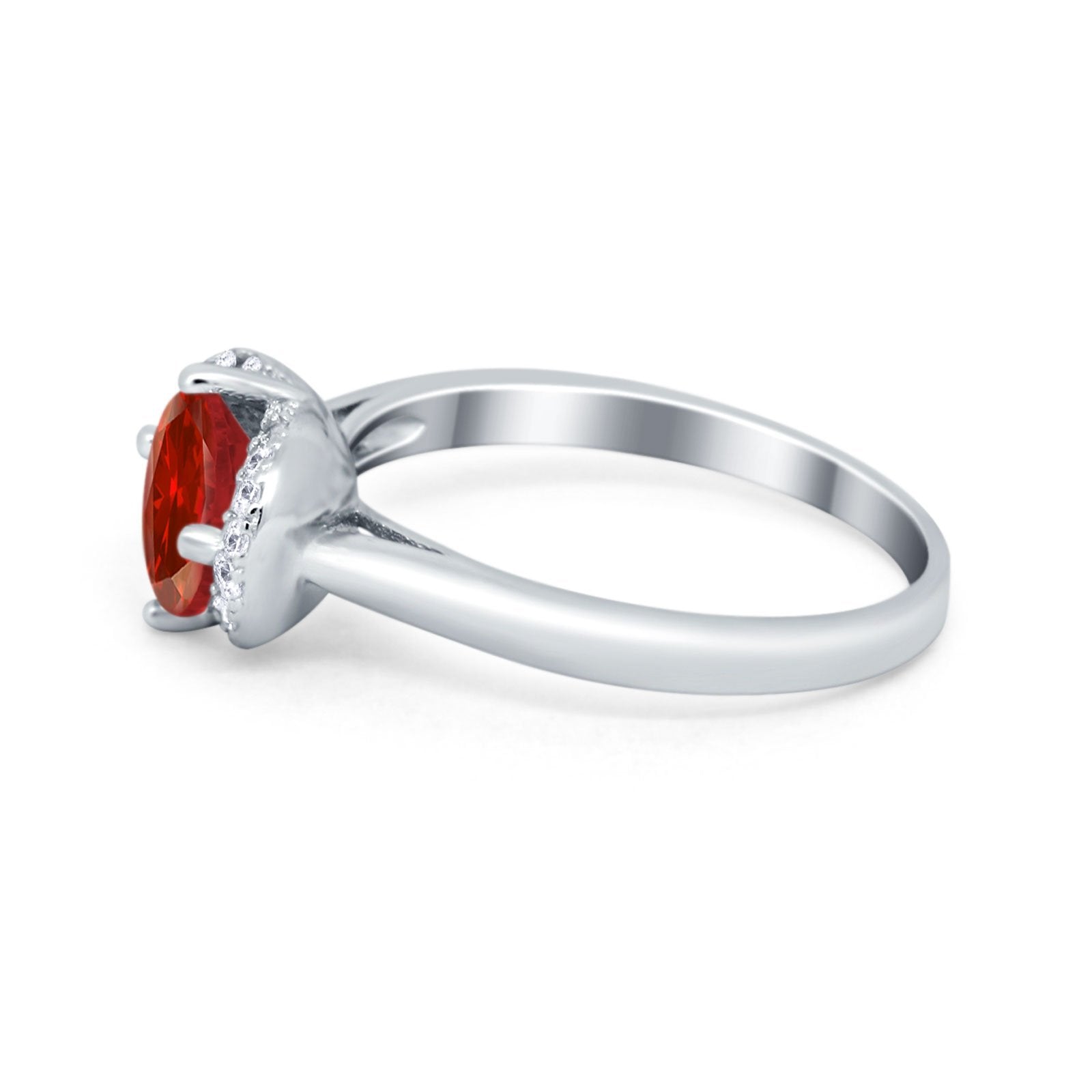 Art Deco Wedding Bridal Ring Round Simulated Cubic Zirconia 925 Sterling Silver