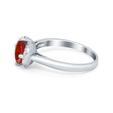 Art Deco Wedding Bridal Ring Round Simulated Cubic Zirconia 925 Sterling Silver