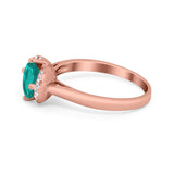 Art Deco Wedding Bridal Ring Round Simulated Cubic Zirconia 925 Sterling Silver