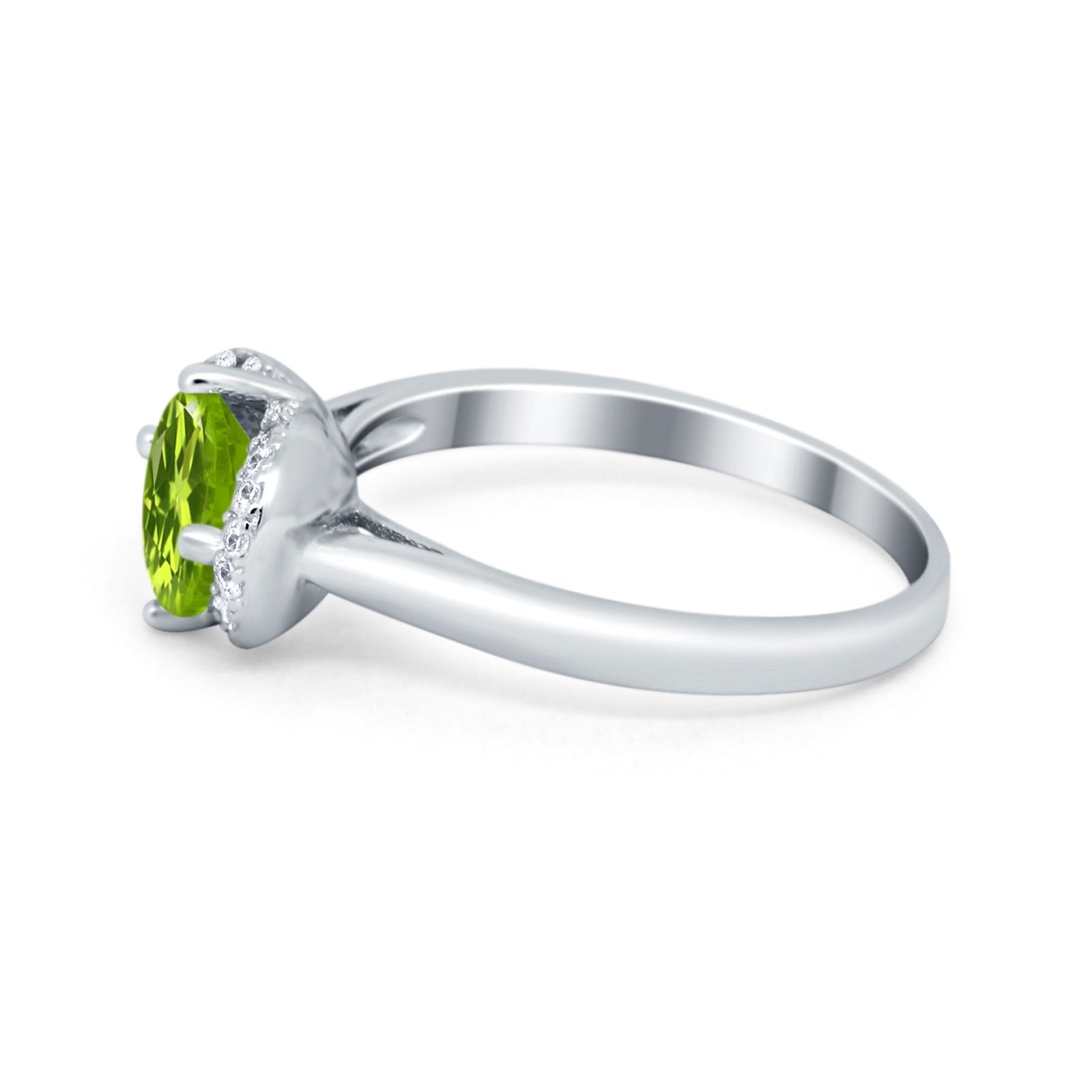 Art Deco Wedding Bridal Ring Round Simulated Cubic Zirconia 925 Sterling Silver