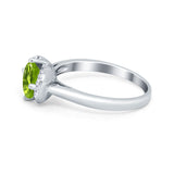 Art Deco Wedding Bridal Ring Round Simulated Cubic Zirconia 925 Sterling Silver