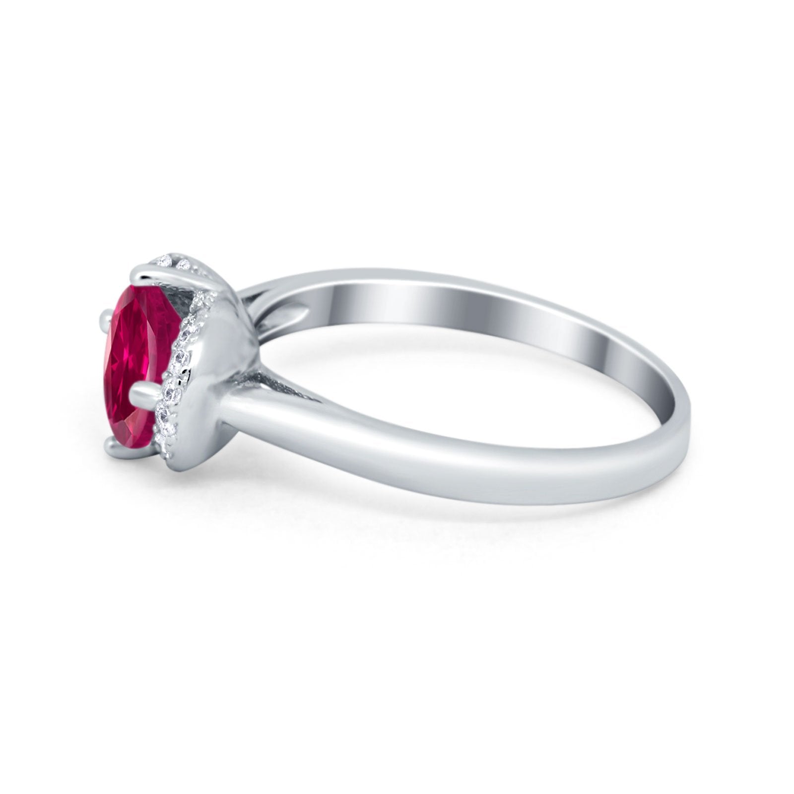 Art Deco Wedding Bridal Ring Round Simulated Cubic Zirconia 925 Sterling Silver