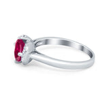 Art Deco Wedding Bridal Ring Round Simulated Cubic Zirconia 925 Sterling Silver