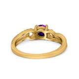 Engagement Bridal Ring Round Simulated Cubic Zirconia 925 Sterling Silver