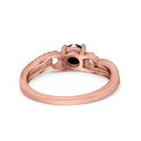 Engagement Bridal Ring Round Simulated Cubic Zirconia 925 Sterling Silver