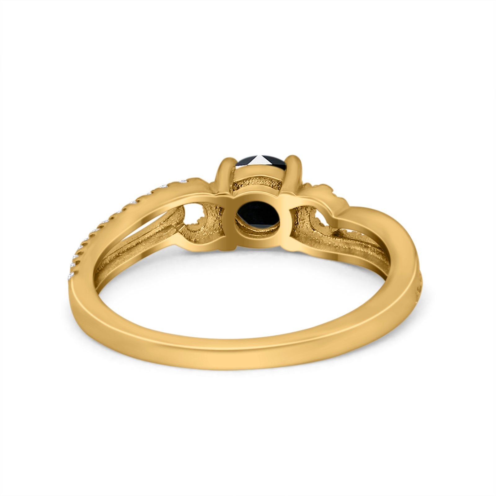 Engagement Bridal Ring Round Simulated Cubic Zirconia 925 Sterling Silver