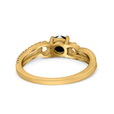 Engagement Bridal Ring Round Simulated Cubic Zirconia 925 Sterling Silver