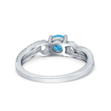 Engagement Bridal Ring Round Simulated Cubic Zirconia 925 Sterling Silver