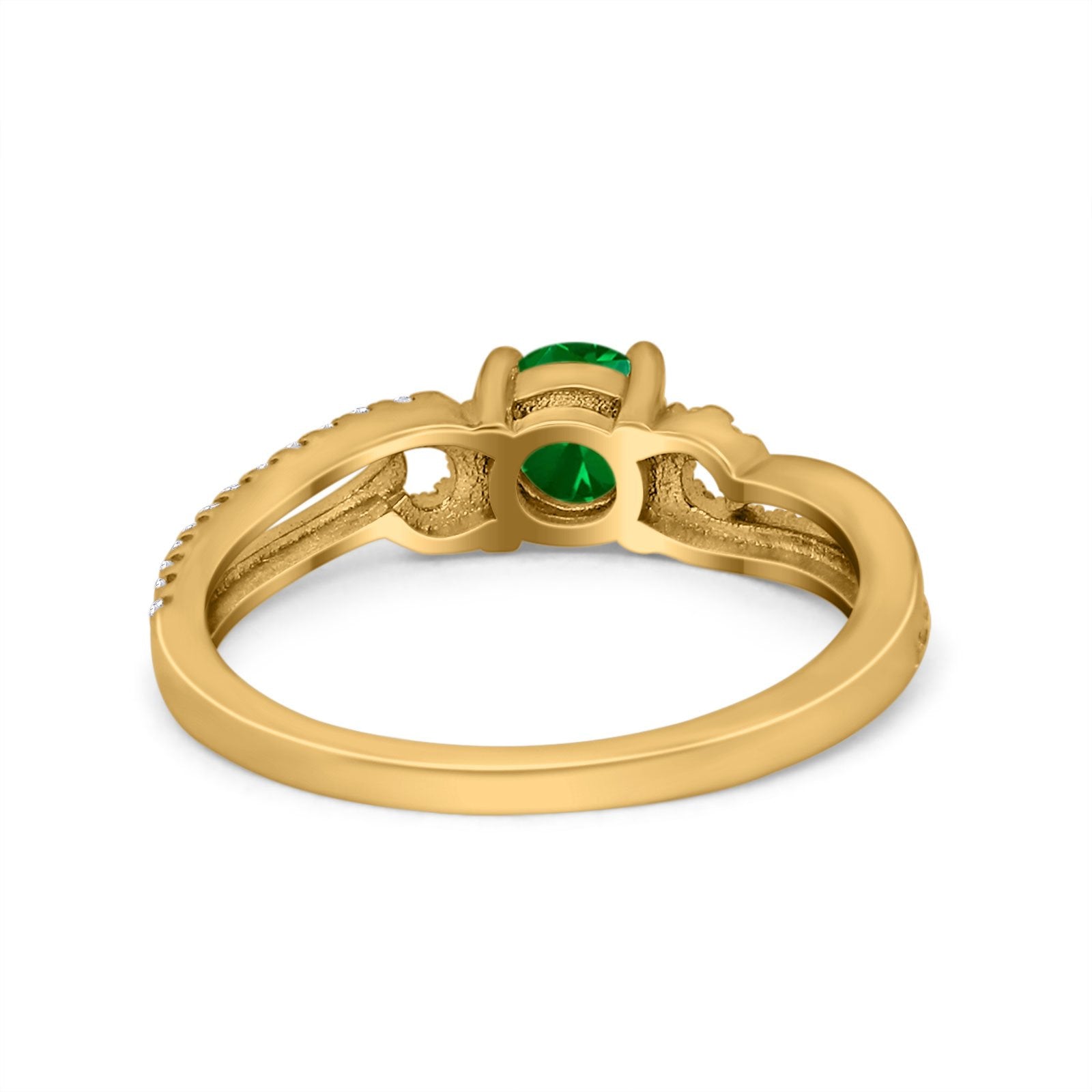 Engagement Bridal Ring Round Simulated Cubic Zirconia 925 Sterling Silver