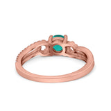 Engagement Bridal Ring Round Simulated Cubic Zirconia 925 Sterling Silver