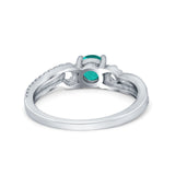 Engagement Bridal Ring Round Simulated Cubic Zirconia 925 Sterling Silver