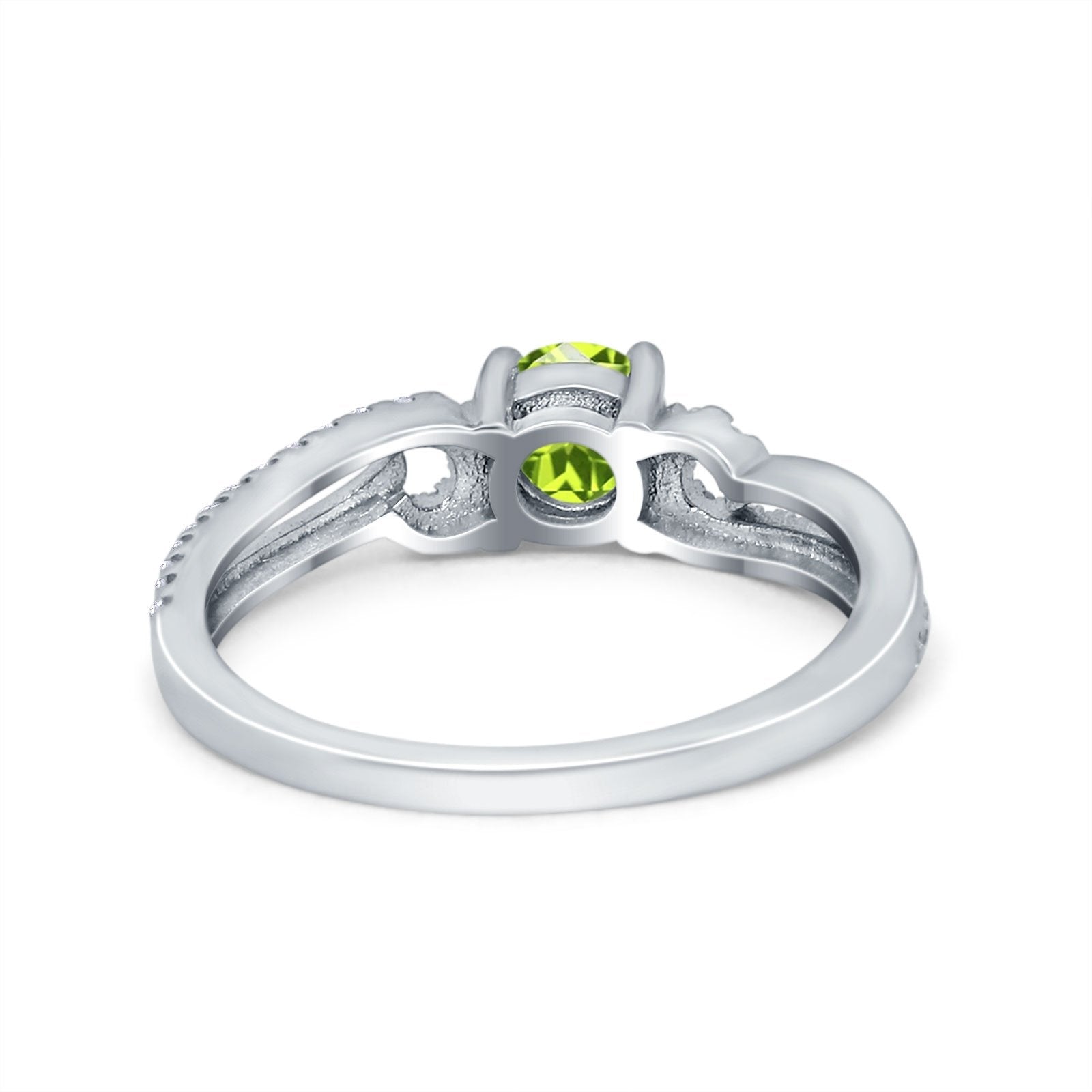 Engagement Bridal Ring Round Simulated Cubic Zirconia 925 Sterling Silver